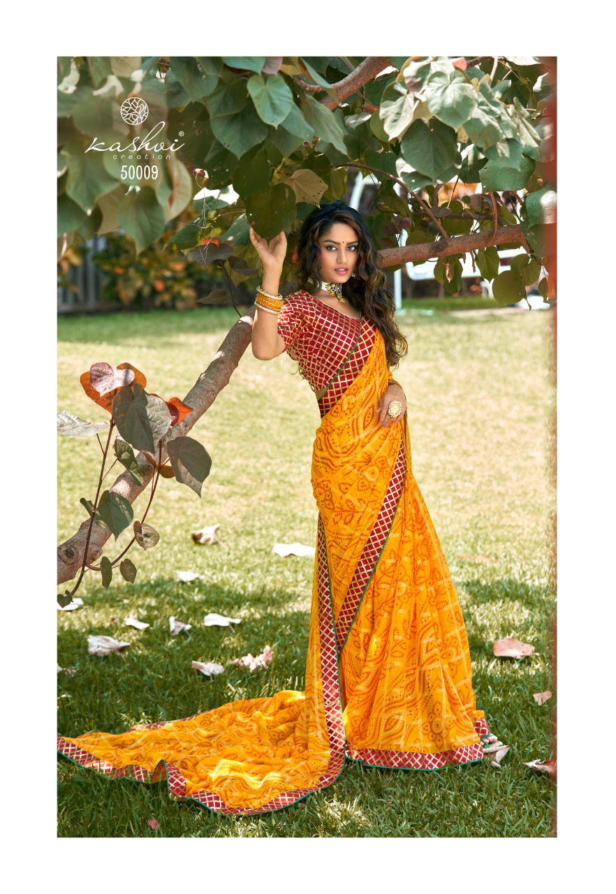 Kasvi Vaishnavi New Stylish Festive Wear Chiffon Designer Saree Collection